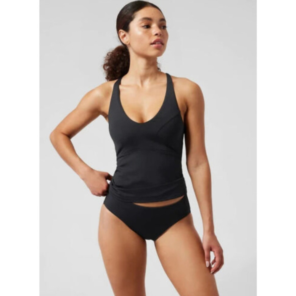 NWT Athleta D-DD Crock Back Triangle Tankini , SZ ST,‎ Black #531208 Swim Top